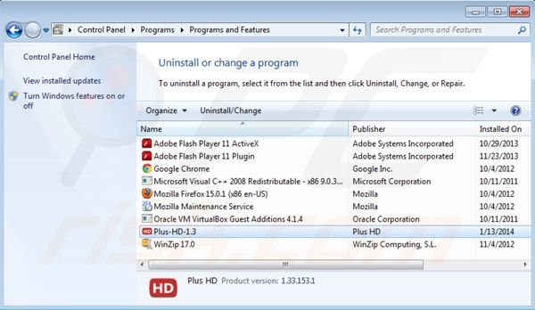 Remoção de Plus-HD do Painel de Controlo