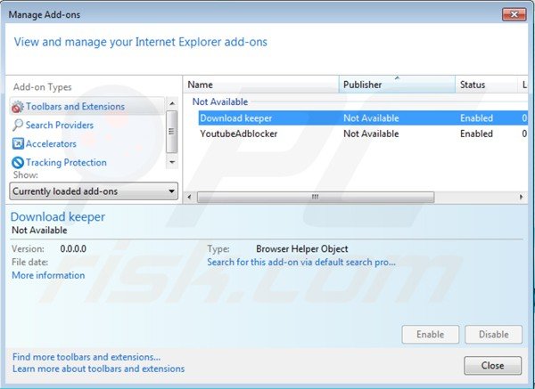 Remova SafeWeb App do Internet Explorer passo 2