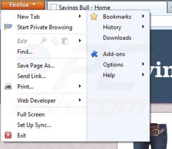 Remover Savings Bull do Mozilla FireFox passo 1