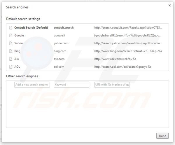 Remover Search Protect por Conduit das definições do motor de busca padrão do Google Chrome