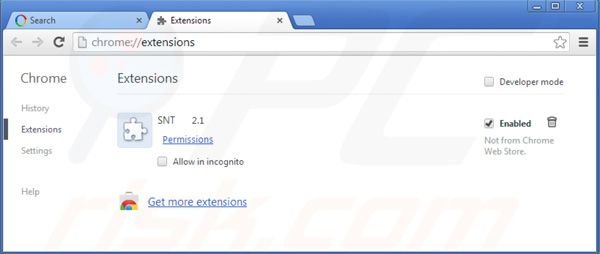 Remover Websearch.searchinweb.info das extensões do Google Chrome