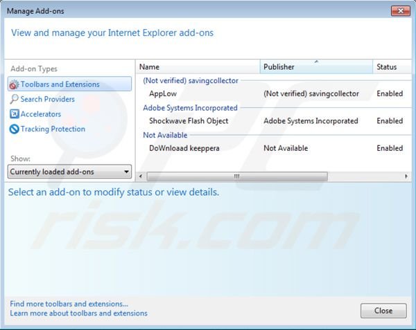 Remover anúncios anúncios Web Save do Internet Explorer passo 2