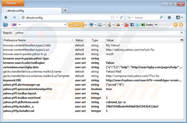 Remover allmyweb.com das configurações do motor de busca padrão de Mozilla Firefox