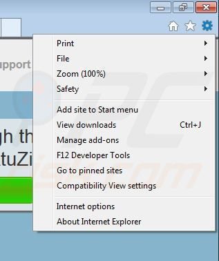 Remova AtuZi do Internet Explorer passo 1