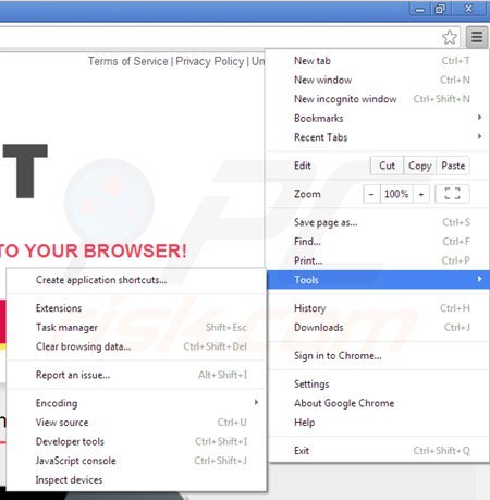 Remova buzz-it do Google Chrome passo 1