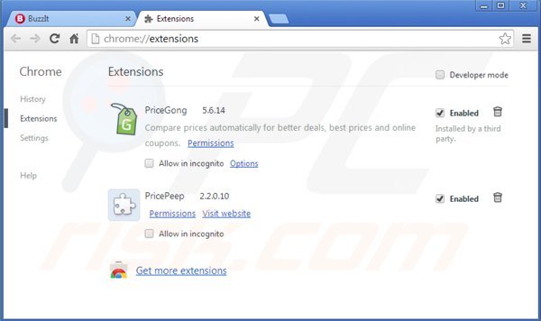 Remova buzz-it do Google Chrome passo 2