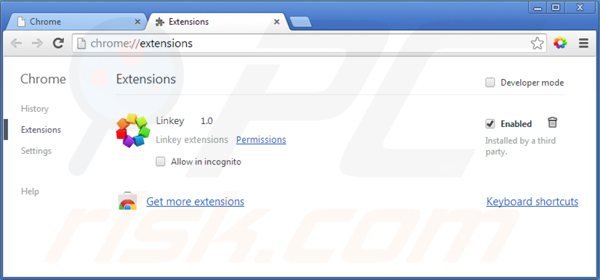 Remova o redirecionamento default-search.net das extensões do Google Chrome