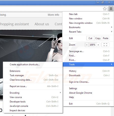 Remova os anúncios Lollipop do Google Chrome passo 1