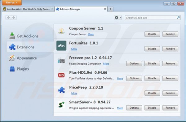 Remova os anúncios Lollipop do Mozilla Firefox passo 2