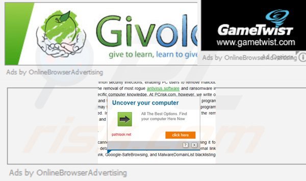 vírus onlinebrowseradvertising