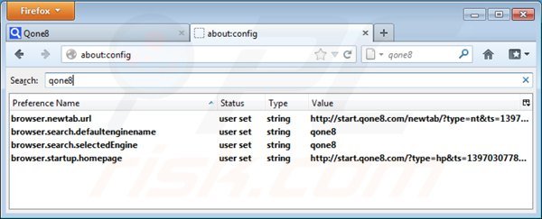 Remova start.qone8.com das configurações do motor de busca padrão do Mozilla Firefox