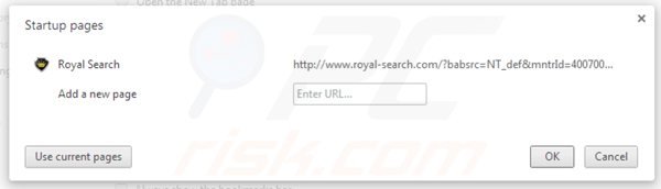 Remova royal-search.com da página inicial do Google Chrome