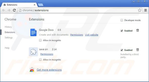 Desinstalar Save On do Google Chrome passo 2