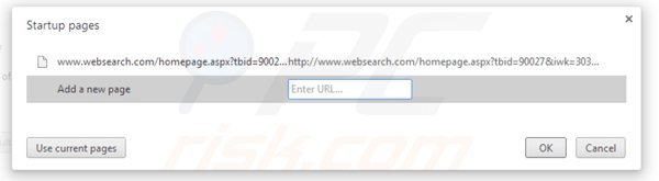 Remover websearch.com da página inicial do Google Chrome