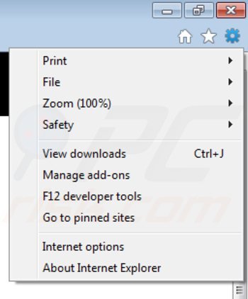 Remova 123HD-Ready do Internet Explorer passo 1