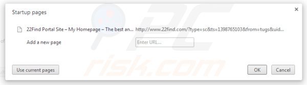 Remova 22find.com da página inicial do Google Chrome