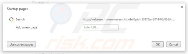 Remova websearch.awsomesearchs.info da página inicial do Google Chrome