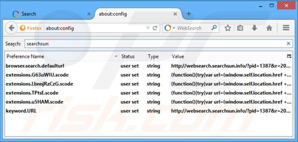 Remova websearch.awsomesearchs.info do motor de busca padrão do Mozilla Firefox