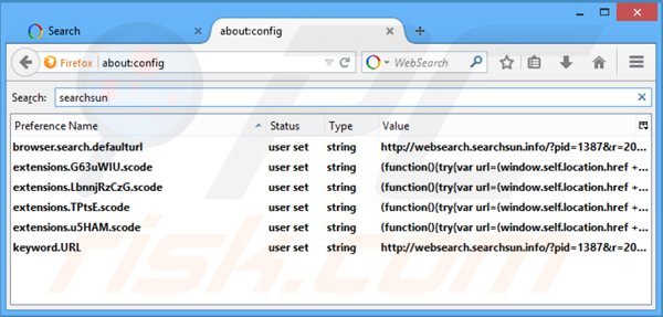 Remova websearch.awsomesearchs.info do motor de busca padrão do Mozilla Firefox