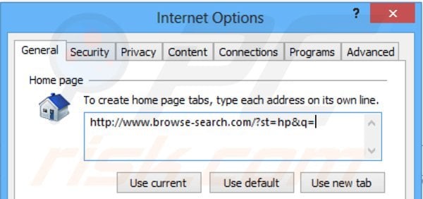 Remover browse-search.com da página inicial do Internet Explorer