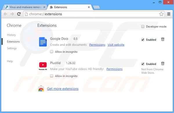 Remova os anúncios Cinema-Plus do Google Chrome passo 2