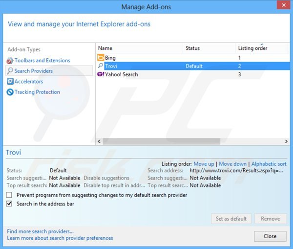 Remover o sequestrador de navegador do motor de busca padrão client connect ltd do Internet Explorer