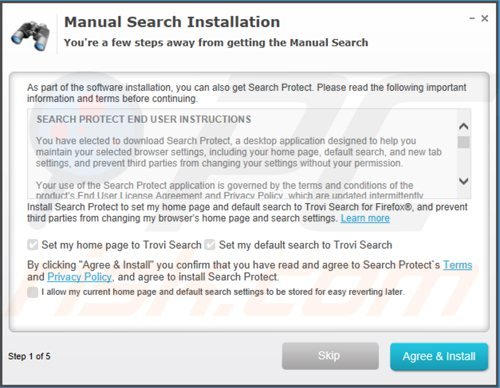 O instalador de software gratuito fraudulento usado na distribuição de sequestrador de navegadorClient Connect Ltd