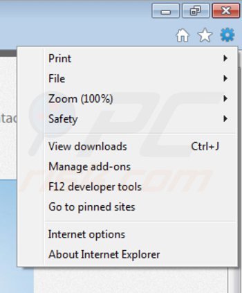 Remoção dos anúncios Content Explorer do Internet Explorer passo 1
