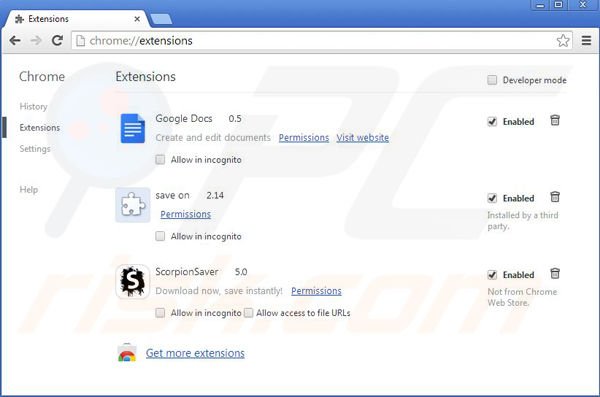 Remova os anúncios Coupon Downloade do Google Chrome passo 2