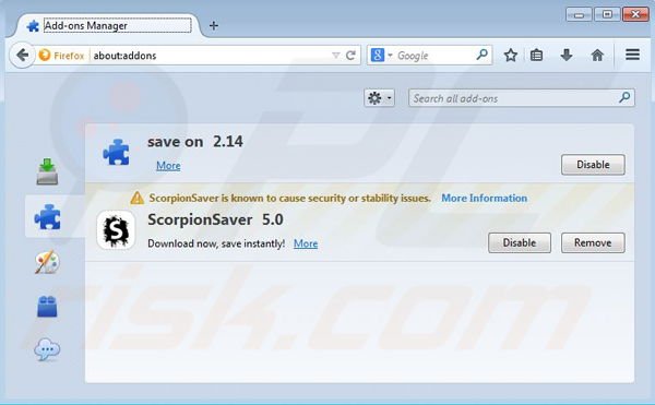 Remova os anúncios Coupon Downloader do Mozilla Firefox passo 2