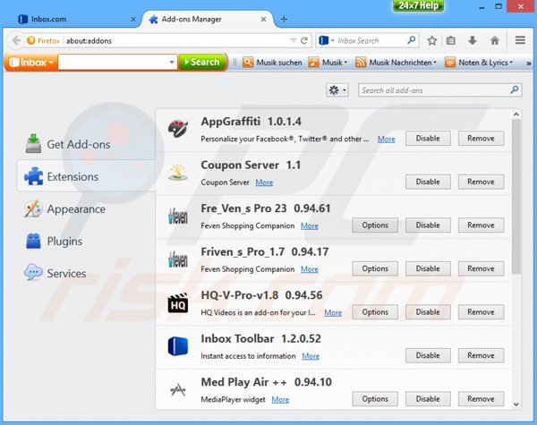 Remova Deal Finder do Mozilla Firefox passo 2