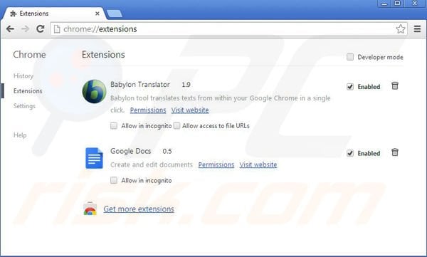 Remova as extensões relacionadas com Max-start.com do Google Chrome