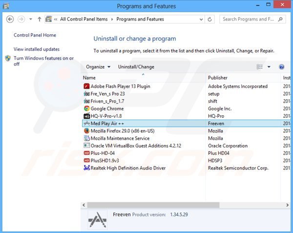 media play air + adware uninstall via Control Panel