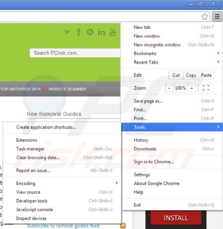 Remova o adware NewPlayer do Google Chrome passo 1