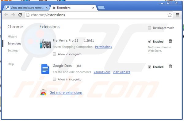 Remova o adware OMG-Music do Google Chrome passo 2