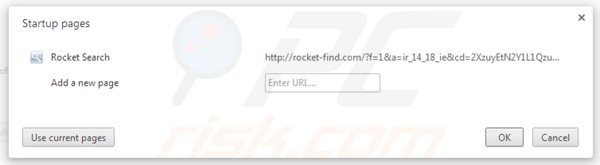 Remover rocket-find.com da página inicial do Google Chrome
