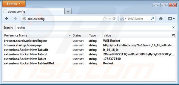 Remova rocket-find.com do motor de busca padrão do Mozilla Firefox