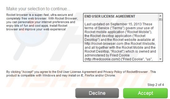 Instalador de software gratuito fraudulento rocket-find.com