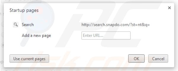 Remova SnapDo da página inicial do Google Chrome