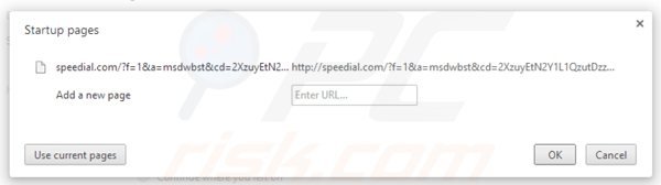 Remoção de speedial.com da página inicial do Google Chrome