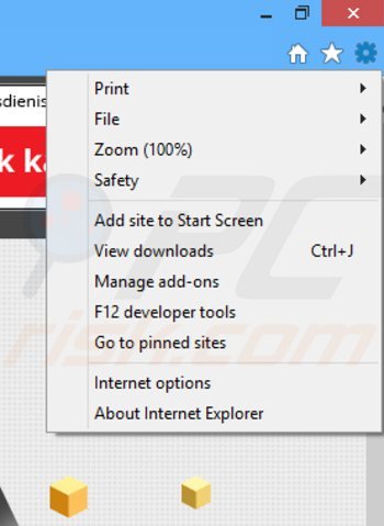 Remova Browser App do Internet Explorer passo 1
