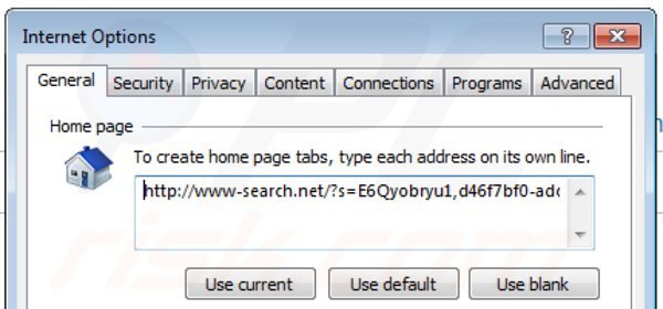 Remover www-search.net da página inicial do Internet Explorer