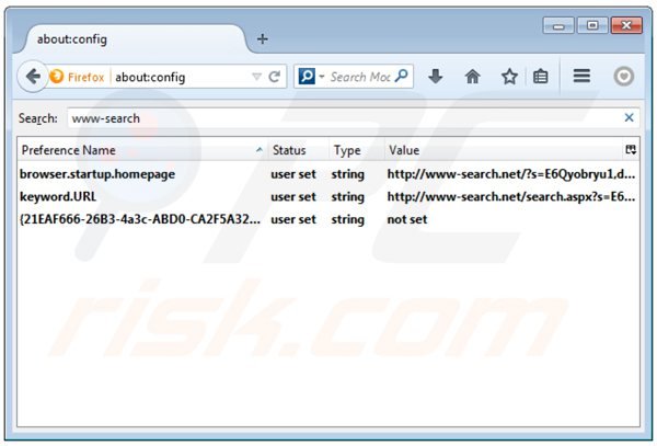 Remover www-search.net do motor de busca padrão do Mozilla Firefox 