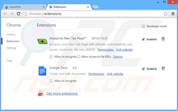Remova a publicidade App of the Day do Google Chrome passo 2