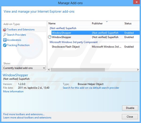 Remova os anúncios App of the Day do Internet Explorer passo 2
