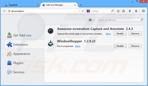 Remova os anúncios App of the Day do Mozilla Firefox passo 2