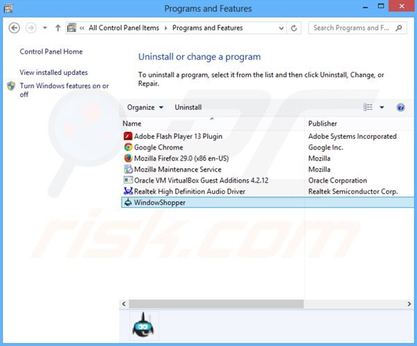 desinstalar os anúncios app of the day via Painel de Controlo