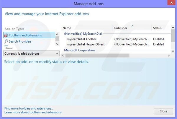 Remova o sequestrador de navegador Astromenda do Internet Explorer passo 1