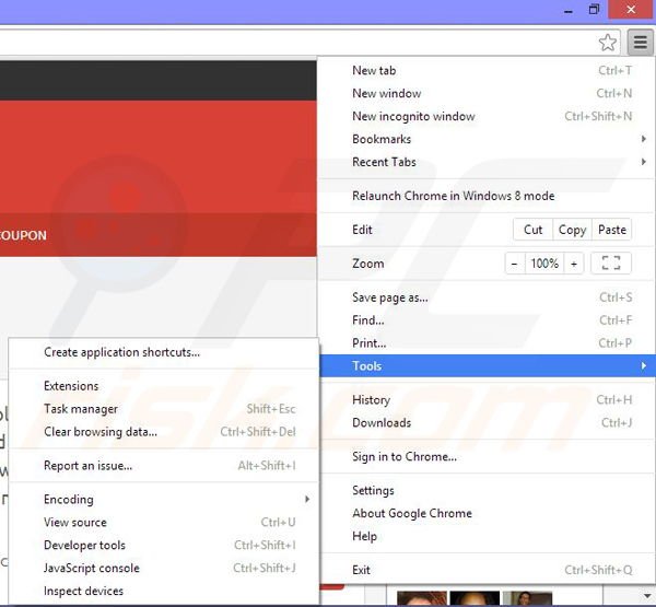 Remova os anúncios foxydeal do Google Chrome passo 1
