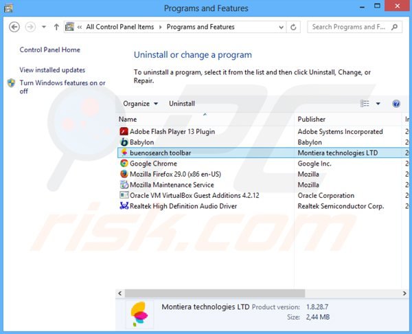 desinstalar a barra de ferramentas golsearch via Painel de Controlo